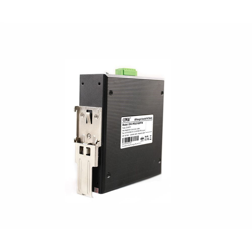 ONV IPS53108PFM 10-Port Gigabit Industrial Managed PoE+ Switch, 8 PoE Ports, 2 SFP Uplinks, 30W/Port, DIN Rail Mount
