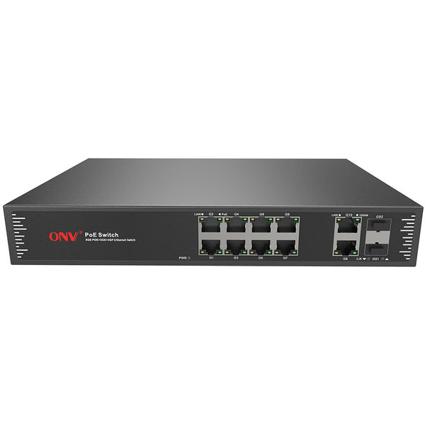 ONV Gigabit 12-port PoE switch ONV-POE33128PF