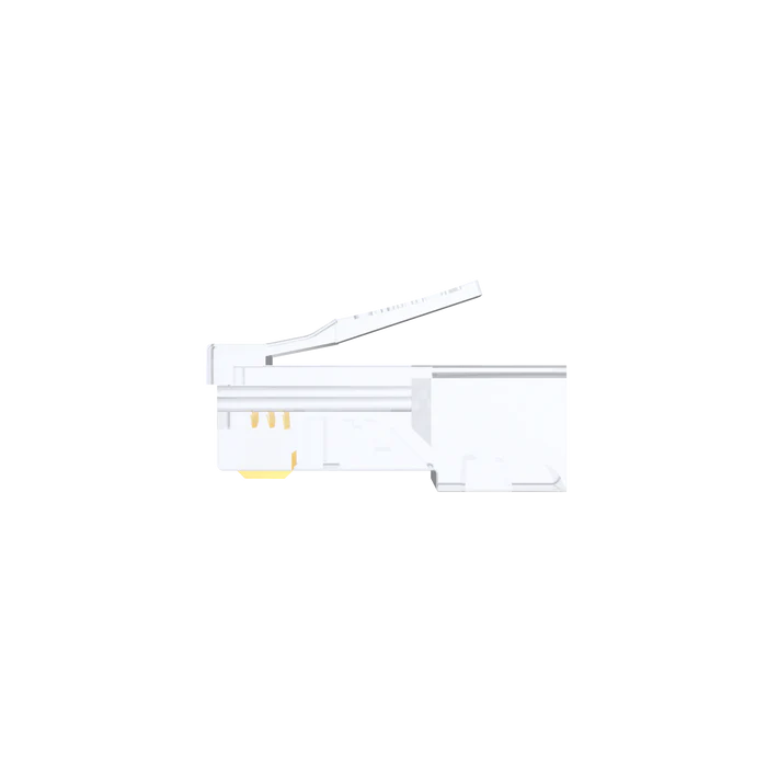 موصلات Unitek OT1091ATP01 Cat 6 RJ45 Pass-Through (عدد 100 قطعة) – غير محمية، مطلية بالذهب، متوافقة مع أسلاك 24–26 AWG