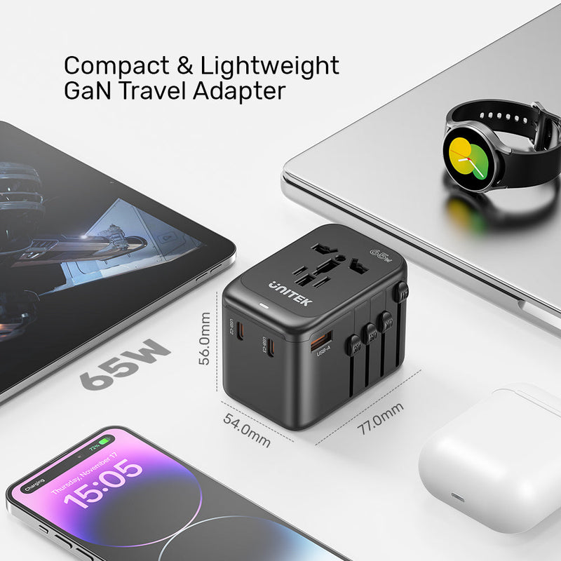 Unitek GaN 65W Universal Travel Adapter