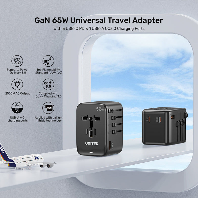 Unitek GaN 65W Universal Travel Adapter