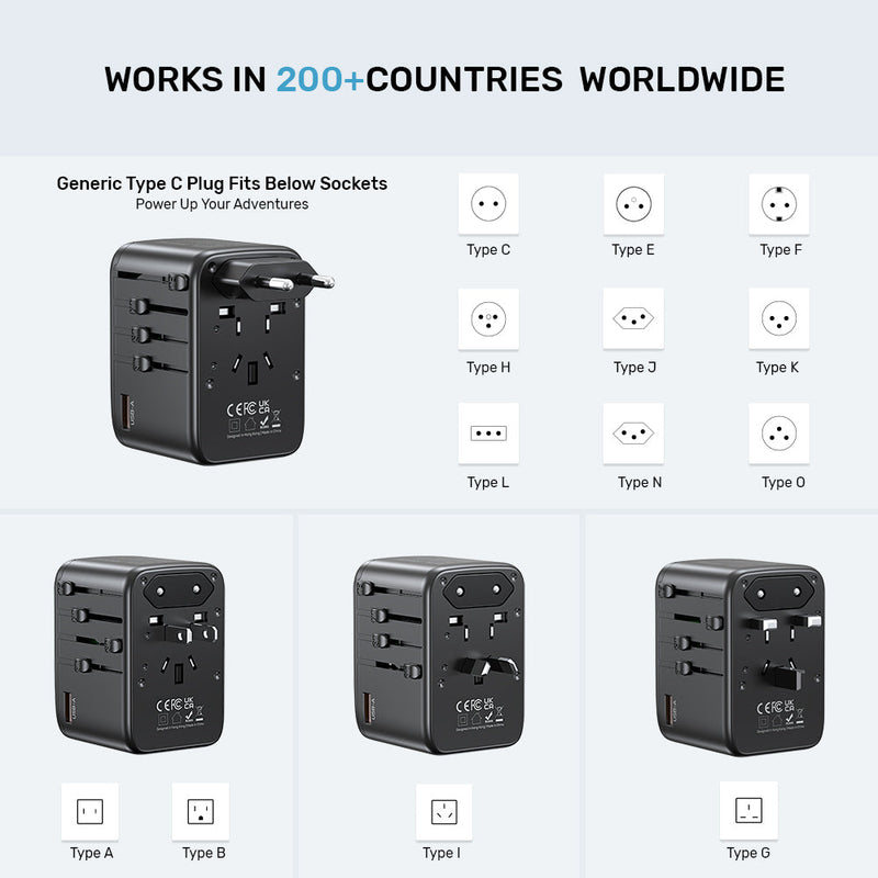 Unitek GaN 65W Universal Travel Adapter