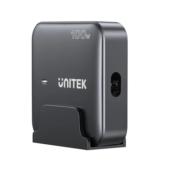 شاحن سطح مكتب UNITEK بقوة 100 واط GaN، محطة شحن سريعة بأربعة منافذ مع منفذي USB-C وUSB-A، محور شحن متعدد الأجهزة بدعم PD وQC