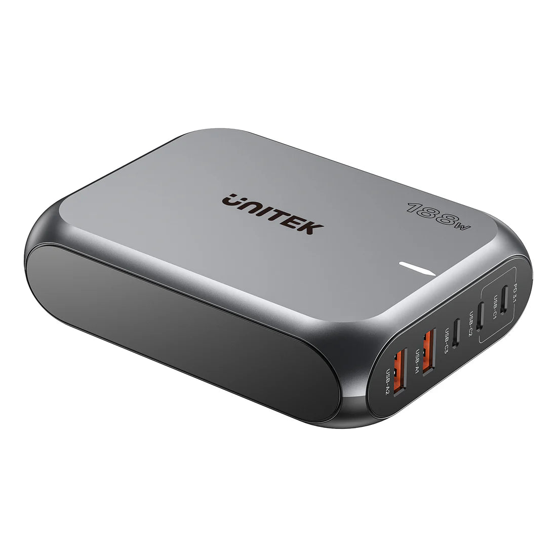 Unitek 188 W PD 3.1 Desktop GaN Charging Station – 5-Port Stand, 140 W USB-C, USB-A Ports, Fast GaN Charging