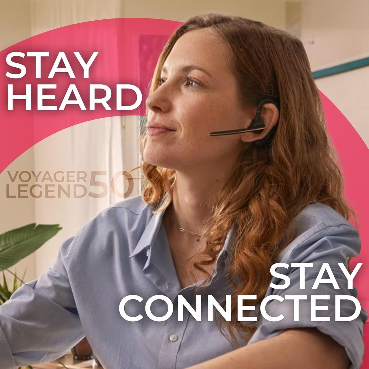 Poly Voyager Free 20 Wireless Earbuds with USB-C Adapter – ANC, Noise-Canceling Mic, Bluetooth, Multipoint, Charging Case