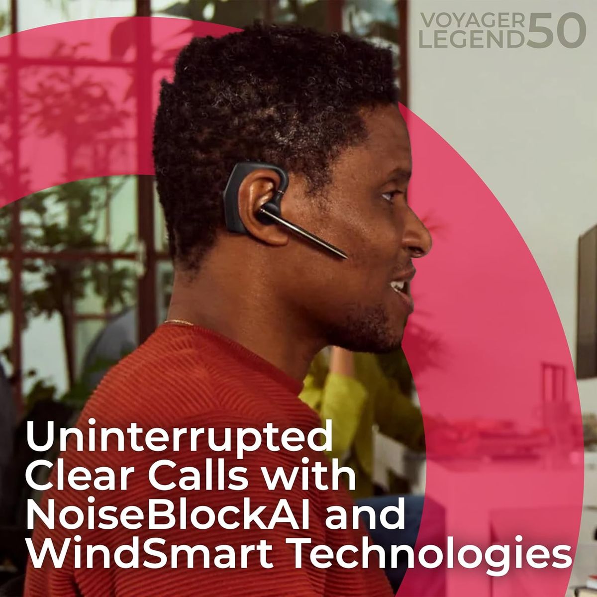 Poly Voyager Free 20 Wireless Earbuds with USB-C Adapter – ANC, Noise-Canceling Mic, Bluetooth, Multipoint, Charging Case