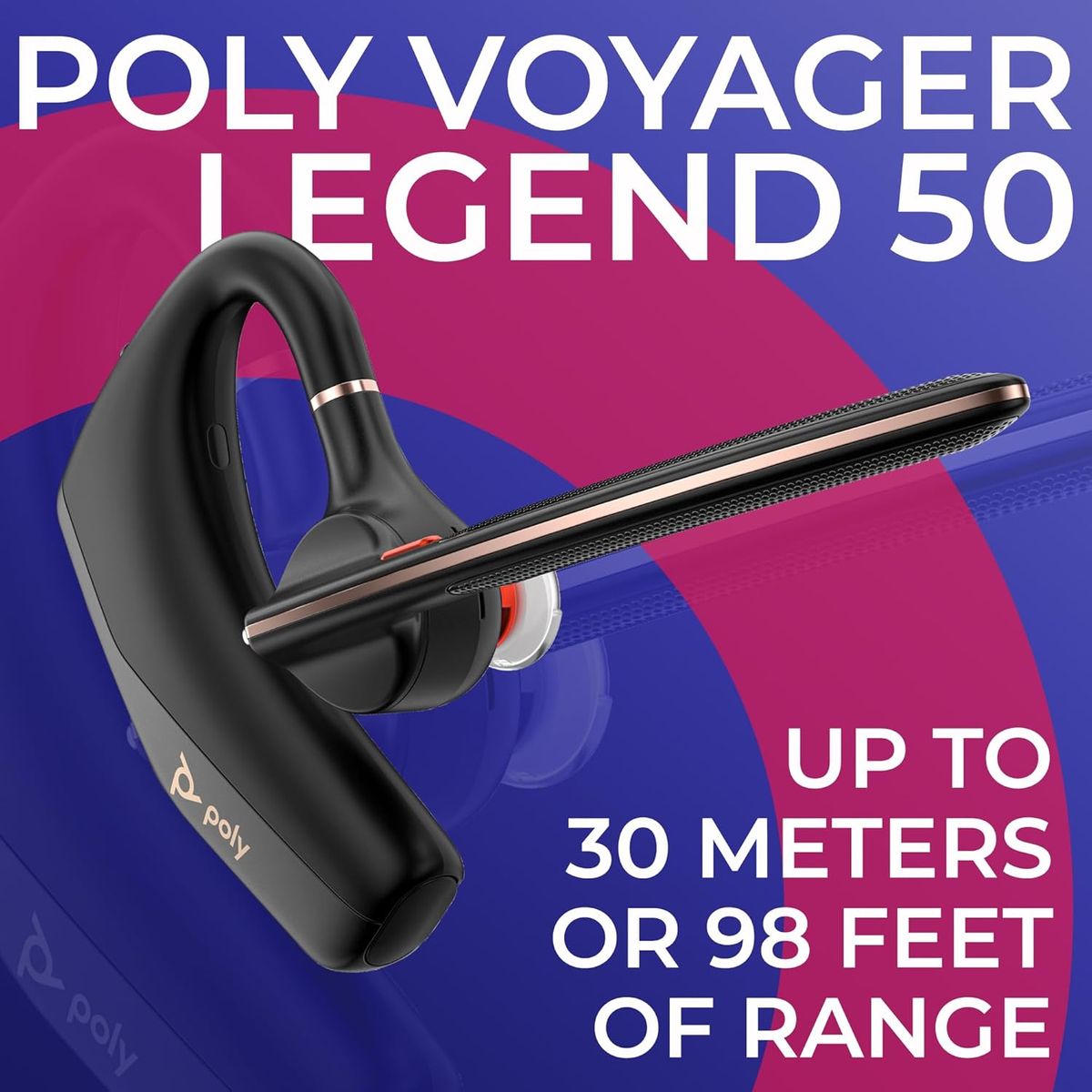 Poly Voyager Free 20 Wireless Earbuds with USB-C Adapter – ANC, Noise-Canceling Mic, Bluetooth, Multipoint, Charging Case