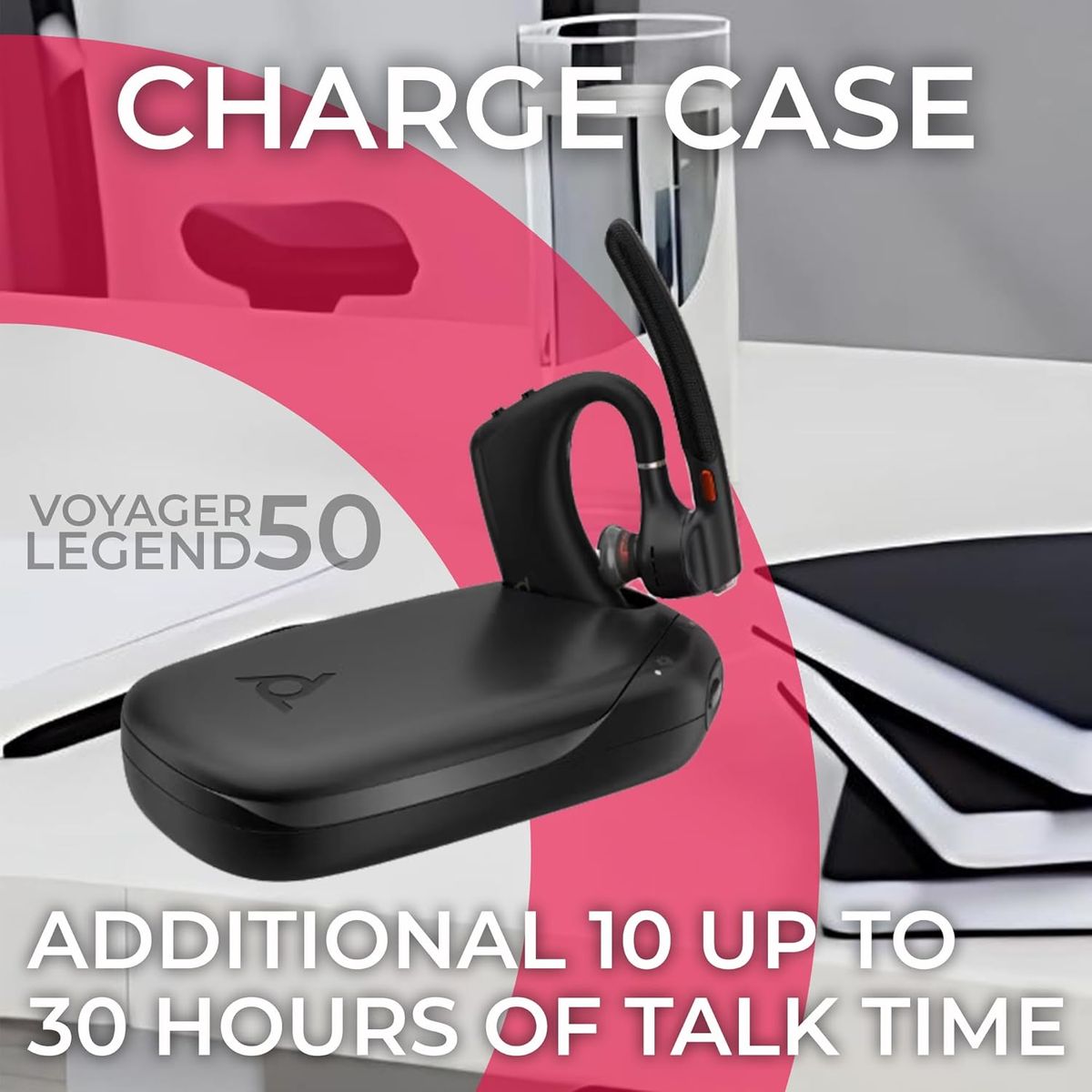 Poly Voyager Free 20 Wireless Earbuds with USB-C Adapter – ANC, Noise-Canceling Mic, Bluetooth, Multipoint, Charging Case