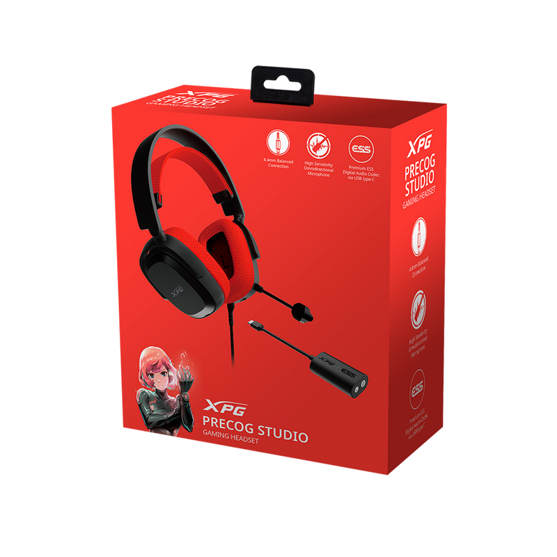 XPG Precog Studio 100-8000Hz Mic 4.4mm Audio Jack Mute Switch Volume Control Mic Jack USB c to A Adapter USB-C DAC