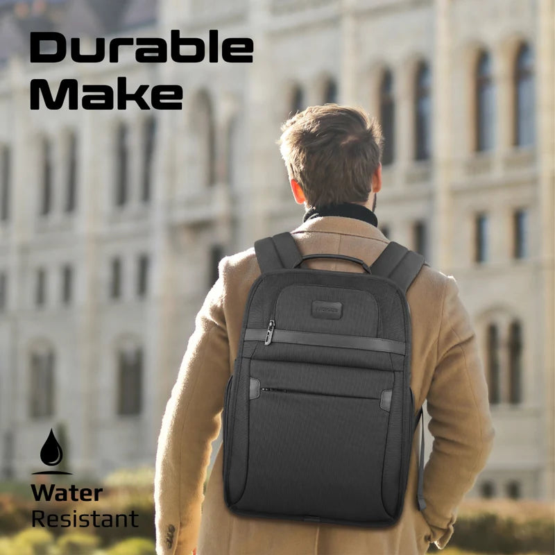 Promate Paramount-BP 15.6″ Laptop Backpack – Comfort Mesh Straps, Spacious Compartments, Durable 1680D Polyester