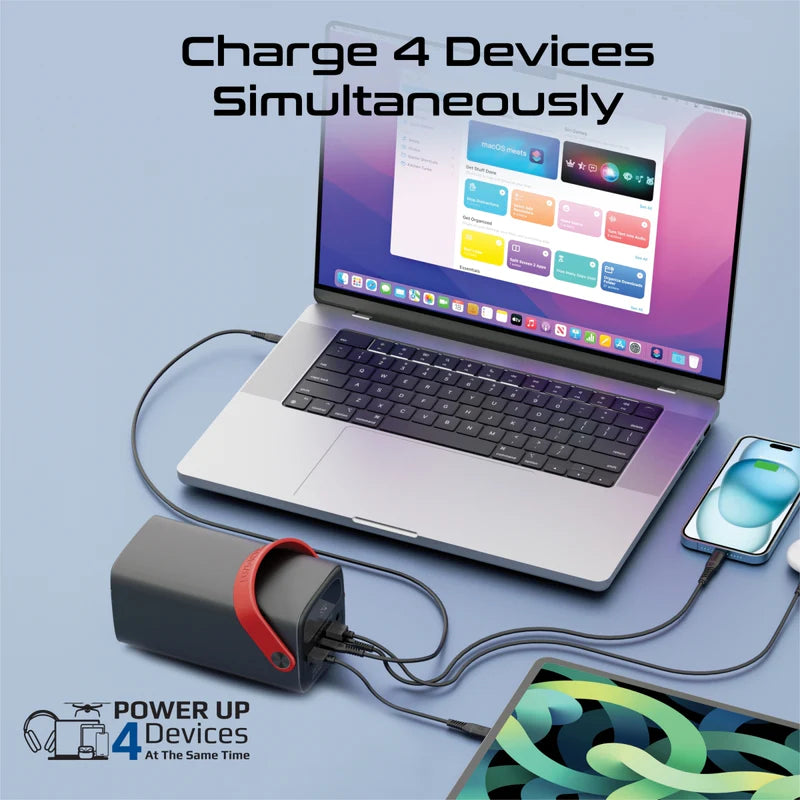 Promate PowerMine-80 80,000 mAh 65W Power Bank Station – PD 3.0, QC 3.0, 4-Way Recharge, LED Torch, Rugged Design