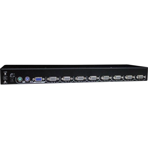 محول KVM ريكسترون IUM-108D بـ 8 منافذ، USB وPS/2، VGA، قابل للتركيب على الرف، تحكم OSD، إدارة خوادم متعددة