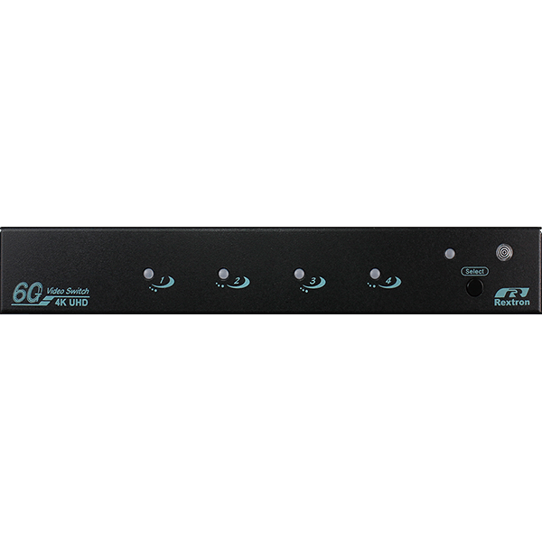 مفتاح ريكسترون VKSM-S6G41 بمنفذ HDMI 2.0 بدقة 4K من 4 منافذ، مبدل HDMI 4x1، بدقة 4K عند 60 هرتز 4:4:4، مخرج صوت، RS232، IR، HDCP 2.2