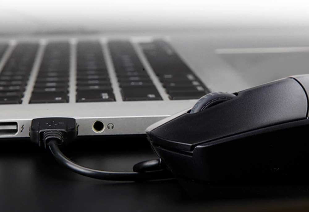 Rapoo N100 Wired Mouse, Black 3-Button USB Wired Computer Mouse for Mac PC
