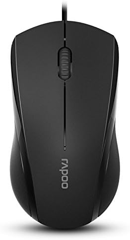 Rapoo N1600 Wired Silent 1000DPI Optical USB Mouse - Black