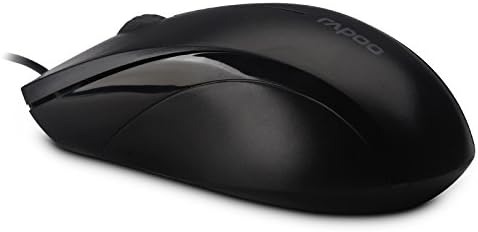 Rapoo N1600 Wired Silent 1000DPI Optical USB Mouse - Black