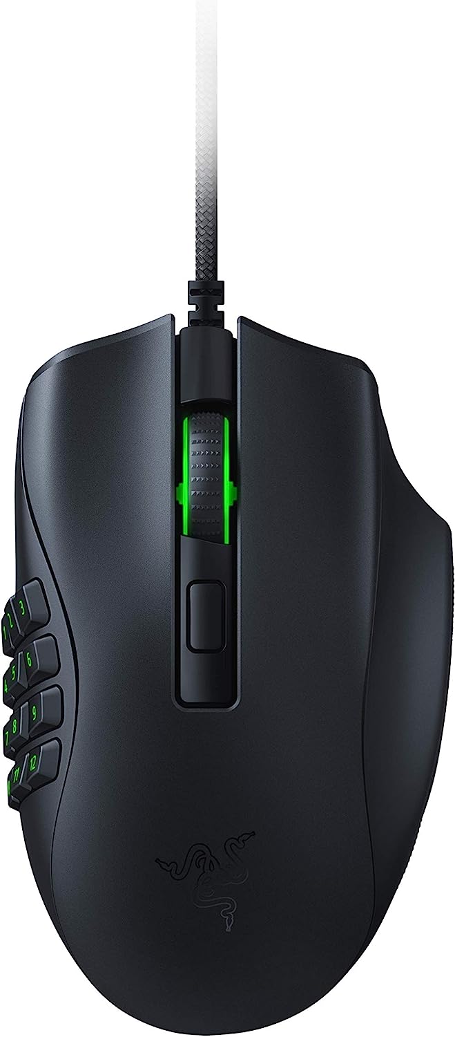 Razer Naga X Wired MMO Gaming Mouse: 18K DPI Optical Sensor - 2nd-gen Optical Switch - Chroma RGB Lighting - 16 Programmable Buttons - 85g - Classic Black