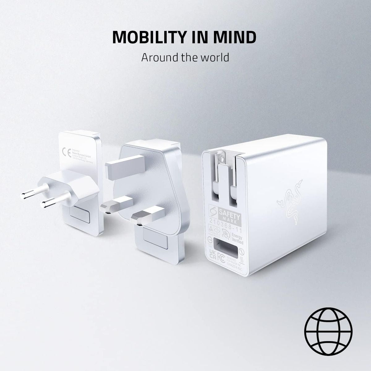 Razer USB-C 130W GaN Charger – 2x USB-C & 2x USB-A Ports, Compact ...