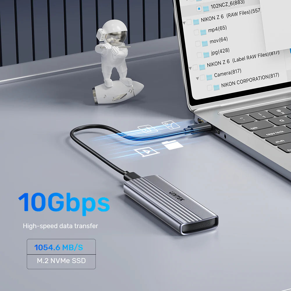 Unitek M.2 PCIe NVMe SSD Enclosure – USB-C 3.1 Gen 2 - 10Gbps Transfer Speed - Supports M-Key & B&M-Key SSDs (2230/2242/2260/2280) - Aluminum Alloy