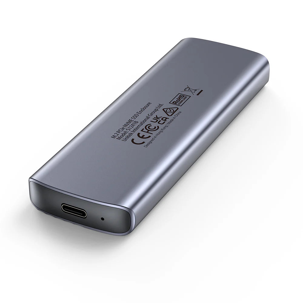 Unitek M.2 PCIe NVMe SSD Enclosure – USB-C 3.1 Gen 2 - 10Gbps Transfer Speed - Supports M-Key & B&M-Key SSDs (2230/2242/2260/2280) - Aluminum Alloy