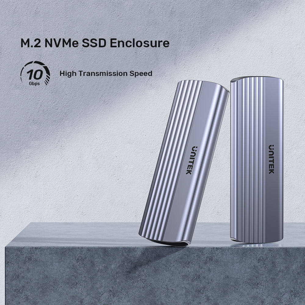 Unitek M.2 PCIe NVMe SSD Enclosure – USB-C 3.1 Gen 2 - 10Gbps Transfer Speed - Supports M-Key & B&M-Key SSDs (2230/2242/2260/2280) - Aluminum Alloy