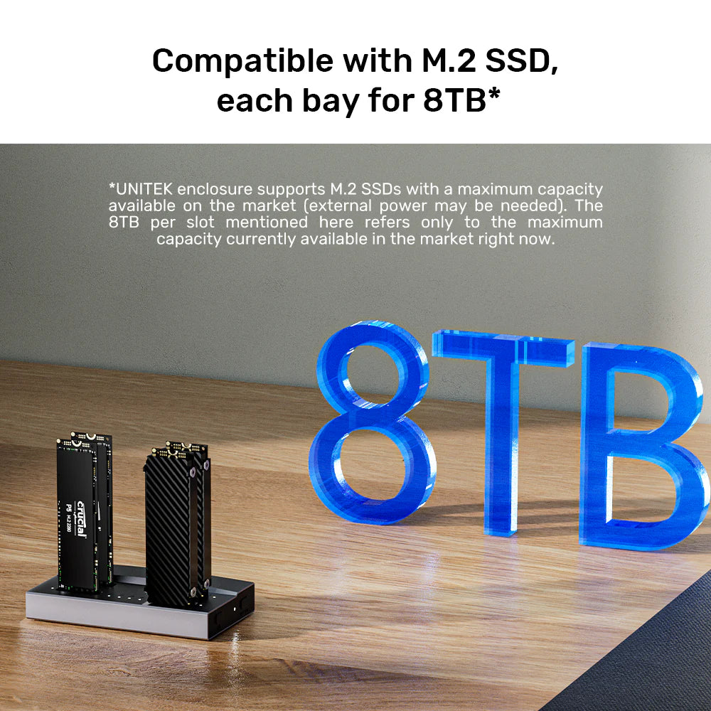 Unitek USB4 4-Bay M.2 SSD Docking Station – 40 Gbps USB4/Thunderbolt3, 1-to-3 Offline Clone, Aluminum, 32 TB Support