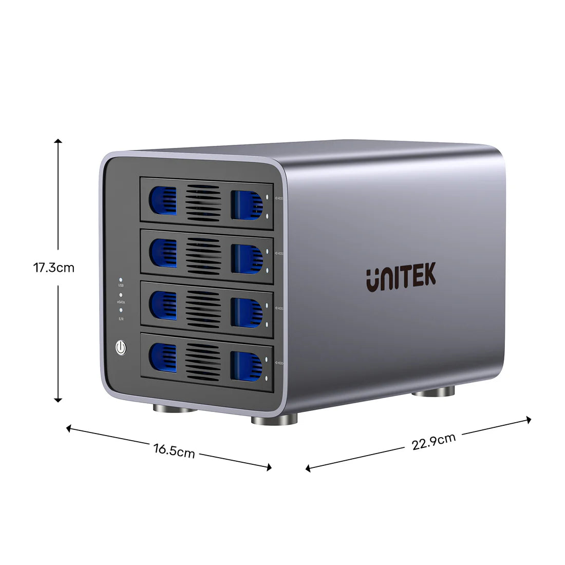Unitek 4-Bay RAID External Hard Drive Enclosure – USB 3.0 (5 Gbps) & eSATA Support, 8 RAID Modes, Aluminum, 80 TB, Cooling Fan