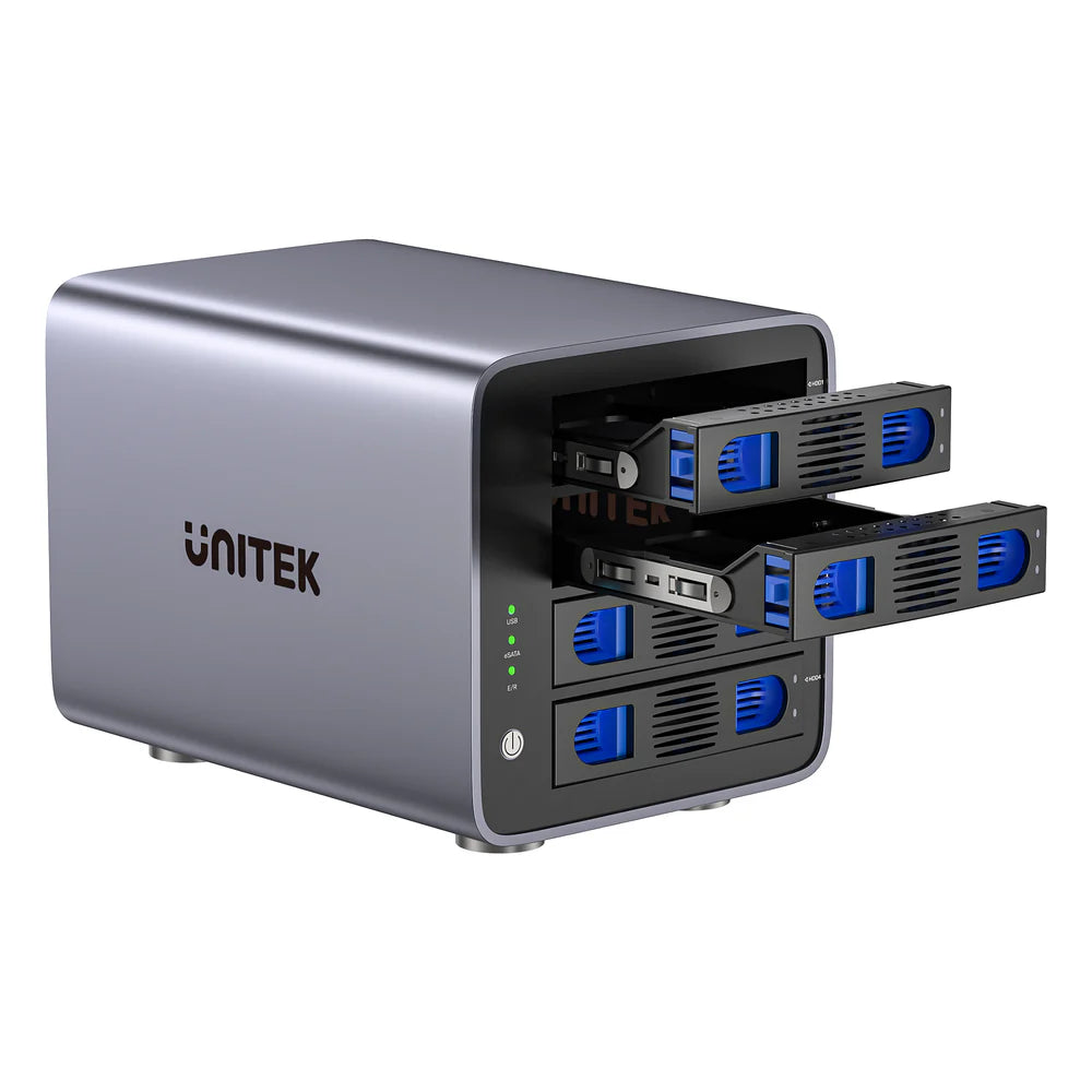 Unitek 4-Bay RAID External Hard Drive Enclosure – USB 3.0 (5 Gbps) & eSATA Support, 8 RAID Modes, Aluminum, 80 TB, Cooling Fan