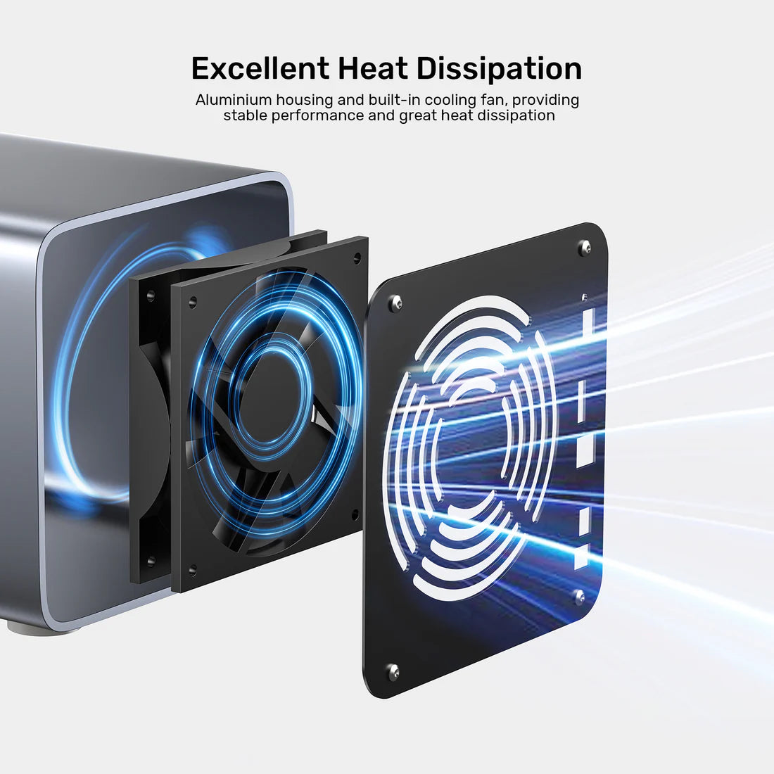 Unitek 4-Bay RAID External Hard Drive Enclosure – USB 3.0 (5 Gbps) & eSATA Support, 8 RAID Modes, Aluminum, 80 TB, Cooling Fan