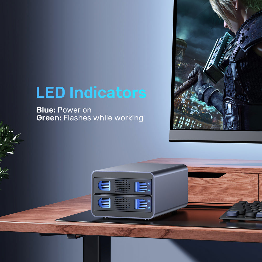 Unitek 2 Bay USB-C RAID External Hard Drive Enclosure