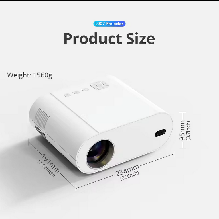 جهاز عرض ذكي HOTACK L007 LCD 400 ANSI يعمل بنظام أندرويد 11.0 واي فاي وبلوتوث HDMI USB AV تركيز تلقائي