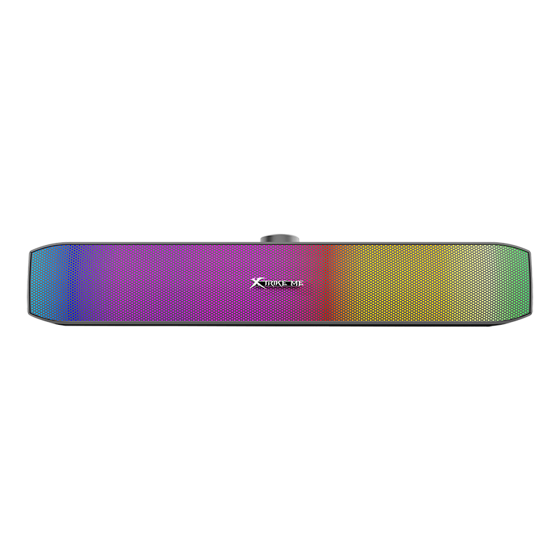 XTRIKE ME SK-605 Soundbar RGB Gaming Speaker USB2.0 Stereo sound bar – RGB Luminous -Volume Knob control – Wired USB Powered +3.5mm,for PC and Laptop, Home theatre | Black