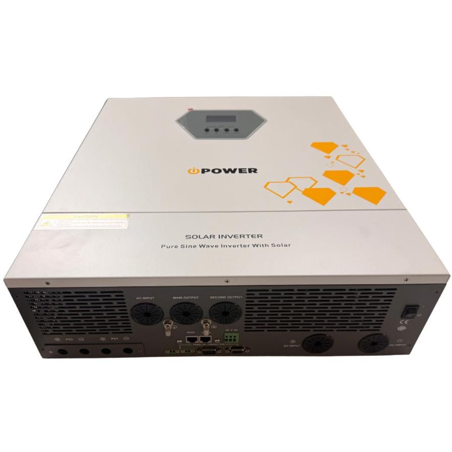 عاكس الطاقة الشمسية iPower GA11048SMHB بقدرة 11 كيلوواط و48 فولت، مزوّد باثنين من متتبعات MPPT للطاقة الكهروضوئية بقدرة 7500 واط، وموجة جيبية نقية، ودعم بطاريات الليثيوم بنظام إدارة البطارية (BMS)، وإمكانية التوصيل المتوازي لما يصل إلى 9 وحدات