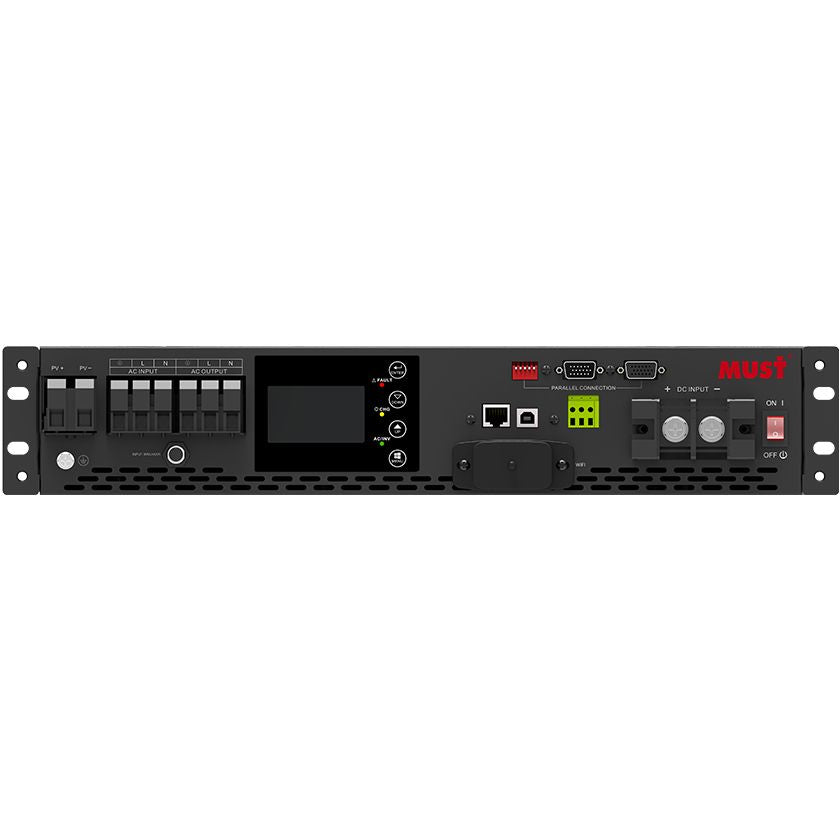 MUST PV50-3048 PRO 3KW 48V Solar Inverter Rack Series, Pure Sine Wave, 4000W PV Input, Parallel Up to 3 Units