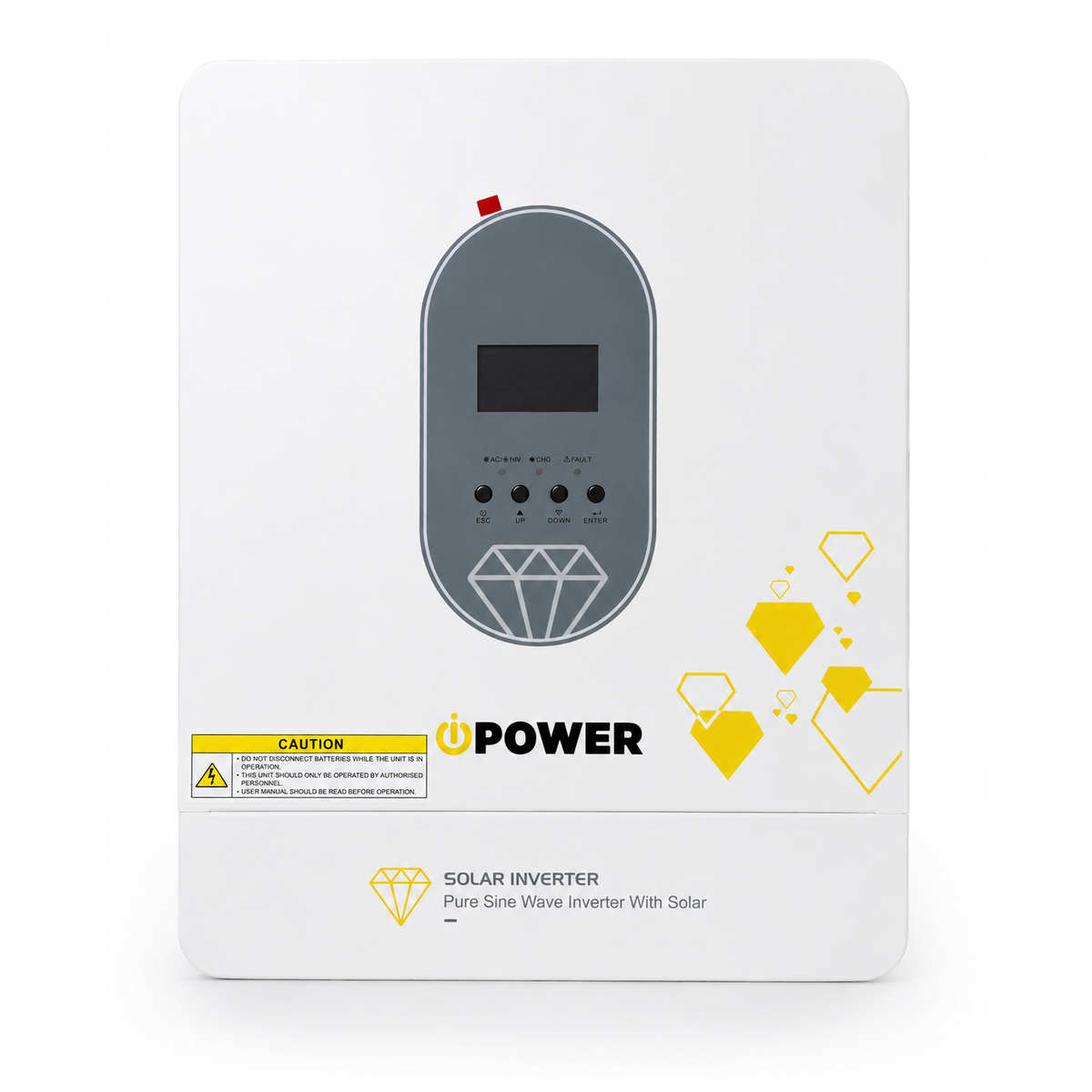 عاكس شمسي iPower GA4024EMH بقدرة 4 كيلوواط وجهد 24 فولت، قدرة قصوى للألواح الكهروضوئية 4500 واط، نطاق MPPT ‏60-500 فولت، موجة جيبية نقية، نظام إدارة بطارية الليثيوم BMS، IP21