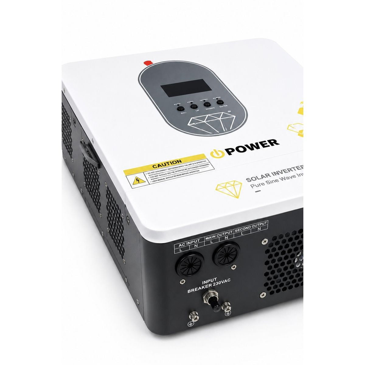 عاكس شمسي iPower GA4024EMH بقدرة 4 كيلوواط وجهد 24 فولت، قدرة قصوى للألواح الكهروضوئية 4500 واط، نطاق MPPT ‏60-500 فولت، موجة جيبية نقية، نظام إدارة بطارية الليثيوم BMS، IP21