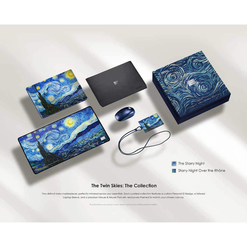 MSI Prestige 14 Flip AI+ Starry Night - Van Gogh Edition Copilot+ PC - 14” FHD+ OLED 60Hz Touchscreen - Intel Core Ultra X9 378H - 32GB RAM - 1TB SSD - Shared - WIN 11