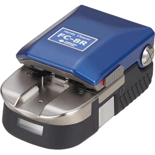 مقص ألياف محمول Sumitomo Electric FC-8R-FC – شفرة دوارة أوتوماتيكيًا، يقطع شرائط ألياف من 1 إلى 12 ليف، زاوية 0.5°، 60,000 قطع