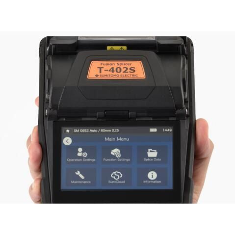 Sumitomo Electric T-402S Fusion Splicer, Active Clad Alignment, NanoTune, SumiCloud, Rugged, Lightweight 1.2kg, 4.3" LCD Display