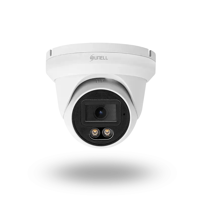 كاميرا IP ذكية SUNELL 8MP Dome، عدسة 2.8 مم، ضوء IR/دافئ 30 مترًا، كشف ذكي، ميكروفون مدمج، PoE، IP66، فتحة SD، DWDR، H.265