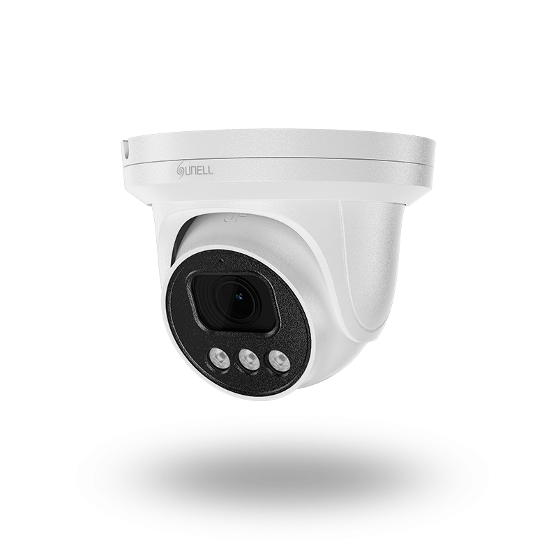 كاميرا IP كاملة الألوان SUNELL 8MP Dome Eyeball، عدسة 2.8 مم، ضوء دافئ 30 مترًا، كشف الوجه والسيارة، مدخل/مخرج صوت، مدخل/مخرج إنذار، فتحة SD، IP66