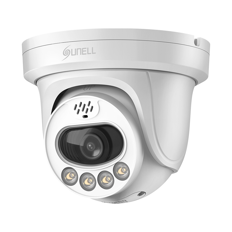 كاميرا مراقبة توريت IP ملونة كاملة بدقة 5 ميجابكسل من Sunell، عدسة 2.8 مم، STARVIS، باور عبر الإيثرنت (PoE)، كشف بالذكاء الاصطناعي، ميكروفون ومكبر صوت، بطاقة SD، مداخل ومخارج إنذار، معيار IP66، إضاءة حتى 40 مترًا