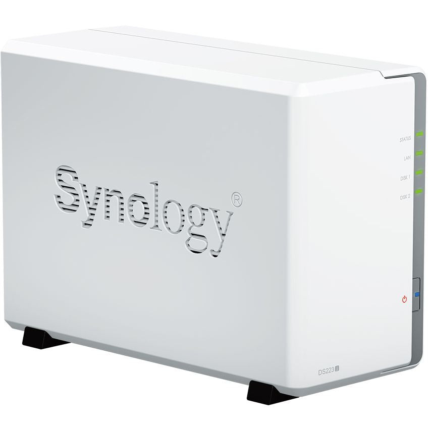 Synology DiskStation DS223j – 2-Bay NAS, Quad-Core 1.7GHz CPU, 1GB DDR4, Btrfs, 1GbE, USB 3.2 Gen 1, Compact & Energy-Efficient