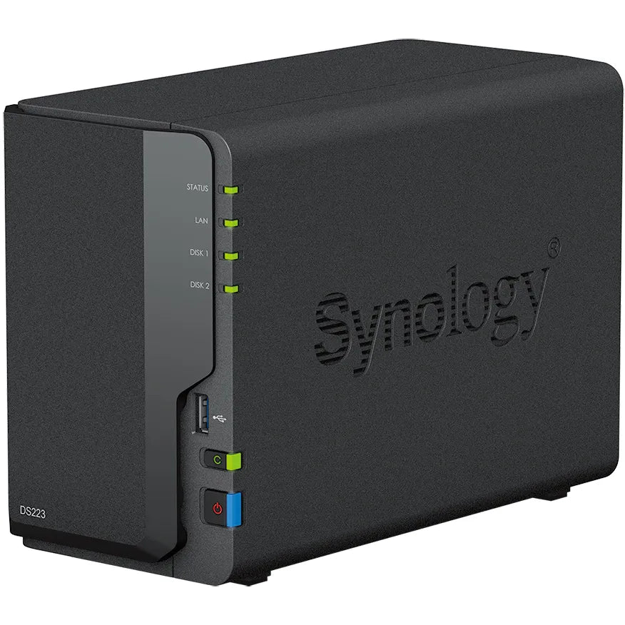Synology DiskStation DS223 2-Bay NAS, Quad-Core 1.7GHz, 2GB DDR4, 1GbE, USB 3.2, RAID Support