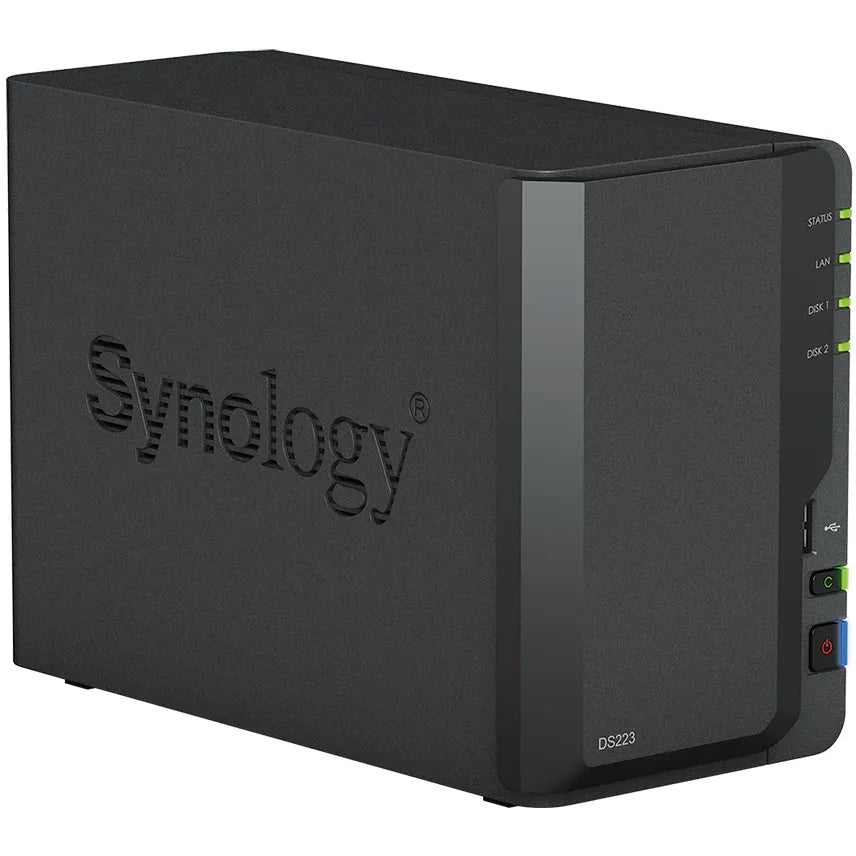 Synology DiskStation DS223 2-Bay NAS, Quad-Core 1.7GHz, 2GB DDR4, 1GbE, USB 3.2, RAID Support