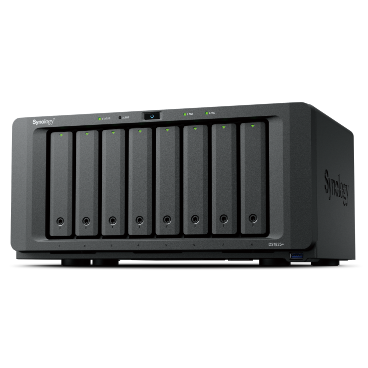 Synology DS1825+ 8-Bay NAS Server, Quad-Core CPU, Expandable Storage, 2.5GbE, RAID, DSM, Business & Backup Solution