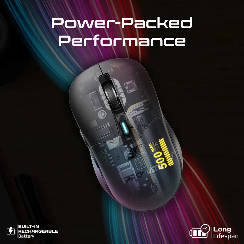 Promate Samo Dual Mode Rechargeable Wireless Mouse with BT & RF Connectivity