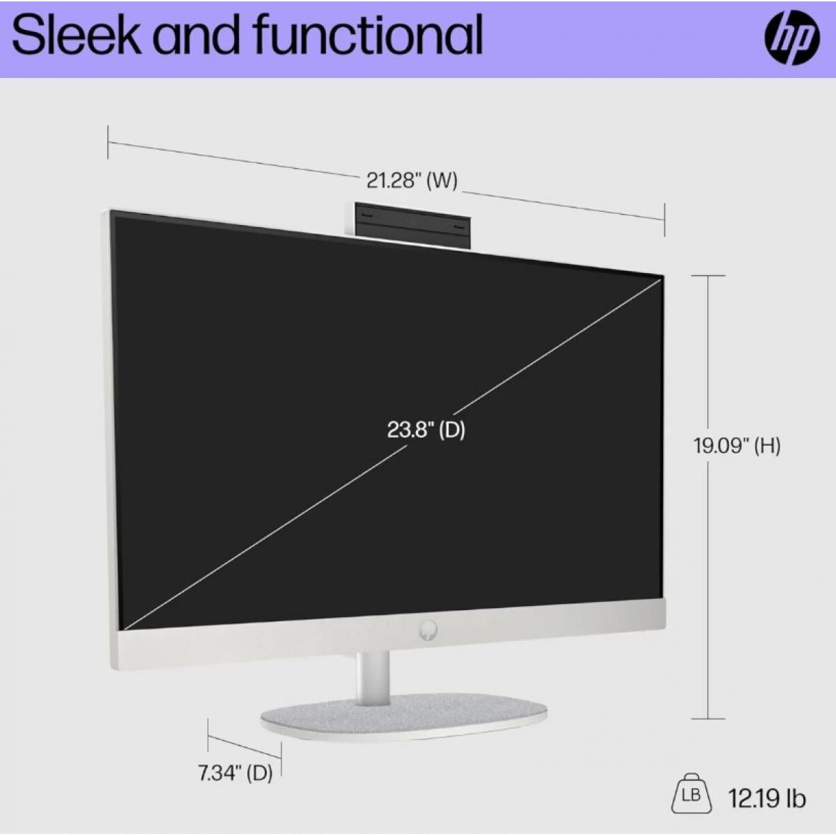 كمبيوتر HP الكل في واحد 24-cr1010ne - شاشة 24 بوصة FHD 60 هرتز - معالج Intel Core Ultra 5 125U - ذاكرة عشوائية 16 جيجابايت - قرص تخزين SSD بسعة 512 جيجابايت - بطاقة رسومات مشتركة - نظام تشغيل ويندوز 11 برو K