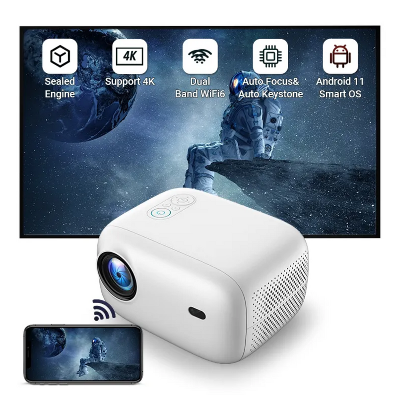 Hotack Wholesale L009 Mini Portable Projecteur Quad Core Smart Android 11 Dual WIFI LCD 4K Home Theater Video Projector