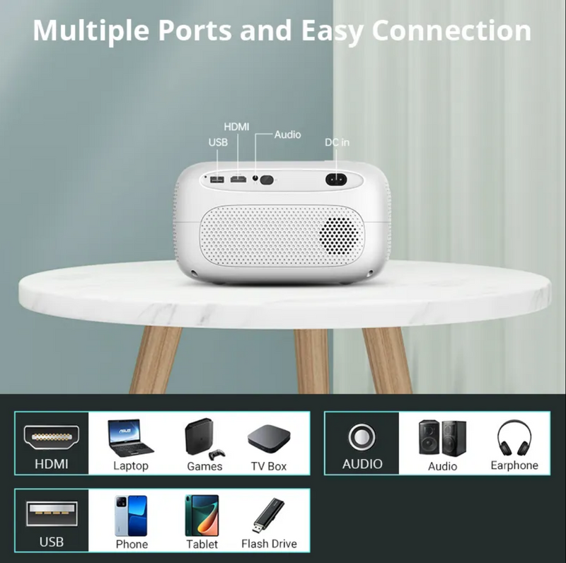 Hotack Wholesale L009 Mini Portable Projecteur Quad Core Smart Android 11 Dual WIFI LCD 4K Home Theater Video Projector